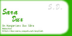 sara dux business card